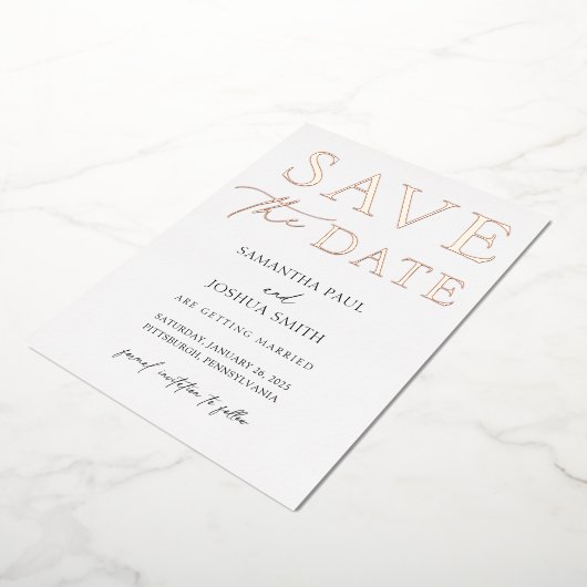 Elegantes Foto Save the Date Einladung (Gedreht)