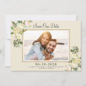 Elegantes Foto Save the Date Goldrahmen (Vorderseite)