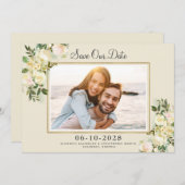 Elegantes Foto Save the Date Goldrahmen (Vorne/Hinten)