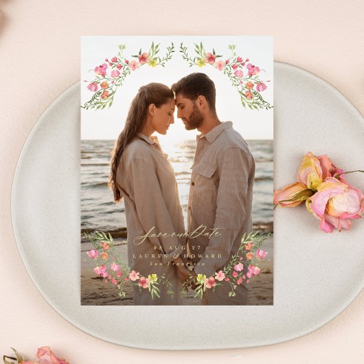 elegantes Foto Save the Date Hochzeit Einladung