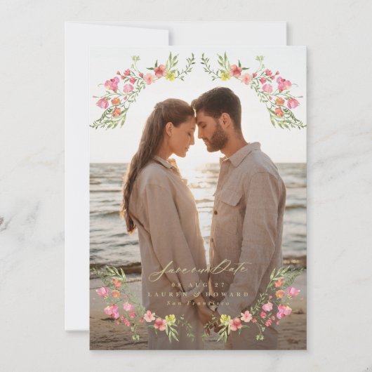 elegantes Foto Save the Date Hochzeit Einladung (Vorderseite)