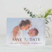 Elegantes Foto Save the Date Hochzeitsfeier (Stehend Vorderseite)