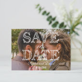 Elegantes Foto SAVE THE DATE Hochzeitstypografie (Stehend Vorderseite)