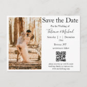 Elegantes Foto Save the Date qr Hochzeit Ankündigungspostkarte (Vorderseite)