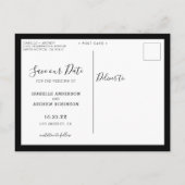 Elegantes Foto Schwarz Ankündigungspostkarte (Rückseite)