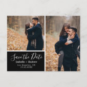 Elegantes Foto Schwarz Ankündigungspostkarte (Vorderseite)