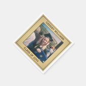 Elegantes Foto Schwarze und goldene Imitate Foil A Serviette (Ecke)