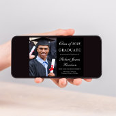 Elegantes Foto Schwarzer Uni-Abschluss Ankündigung