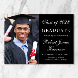 Elegantes Foto Schwarzer Uni-Abschluss Ankündigung