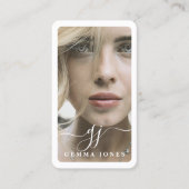 Elegantes Foto Script Calligraphy Monogram Visitenkarte (Vorderseite)