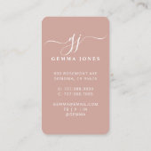 Elegantes Foto Script Calligraphy Monogram Visitenkarte (Rückseite)