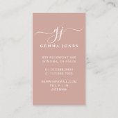 Elegantes Foto Script Calligraphy Monogram Visitenkarte (Rückseite)
