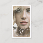Elegantes Foto Script Calligraphy Monogram Visitenkarte (Vorderseite)