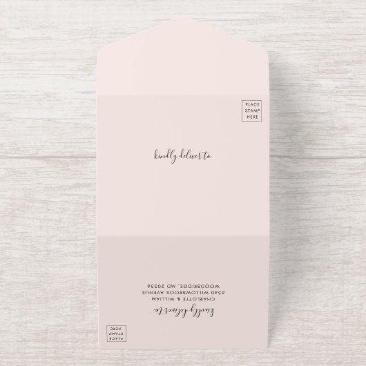 Elegantes Foto Script Hochzeit All-in-One-Einladung (Außenseite)