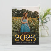 Elegantes Foto Script Overlay Graduation Party Inv Einladung (Stehend Vorderseite)