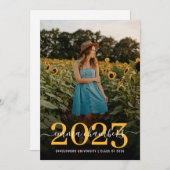 Elegantes Foto Script Overlay Graduation Party Inv Einladung (Vorne/Hinten)