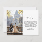 Elegantes Foto Script Wedding Dankeschön Card Dankeskarte (Vorderseite)
