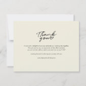 Elegantes Foto Script Wedding Dankeschön Card Mitteilungskarte (Rückseite)