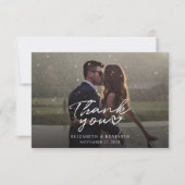 Elegantes Foto Script Wedding Vielen Dank Mitteilungskarte (Vorderseite)