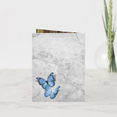 Elegantes Foto Silver Baby Blauer Schmetterling ge Dankeskarte (Rückseite)