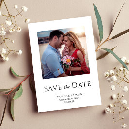 Elegantes Foto Simple Boho Moderne Hochzeit Save The Date