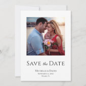 Elegantes Foto Simple Boho Moderne Hochzeit Save The Date (Vorderseite)