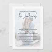 Elegantes Foto Simple QR Code UAWG Dusty Gray Einladung (Vorderseite)