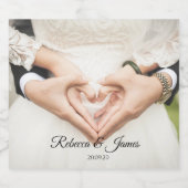 Elegantes Foto Skript Hochzeit Sparkling Weinetike Schaumweinetikett (Einzelnes Label)