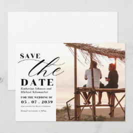Elegantes Foto-Skript-Kalligraphie & QR-Code-Hochz Save The Date