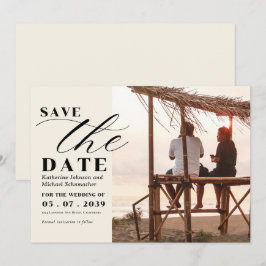 Elegantes Foto-Skript-Kalligraphie & QR-Code-Hochz Save The Date