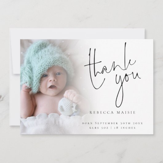 Elegantes Foto Skript Vielen Dank für die Ankündig Ankündigung (Vorderseite)