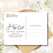 Elegantes Foto SkriptWedding Save the Date Ankündigungspostkarte