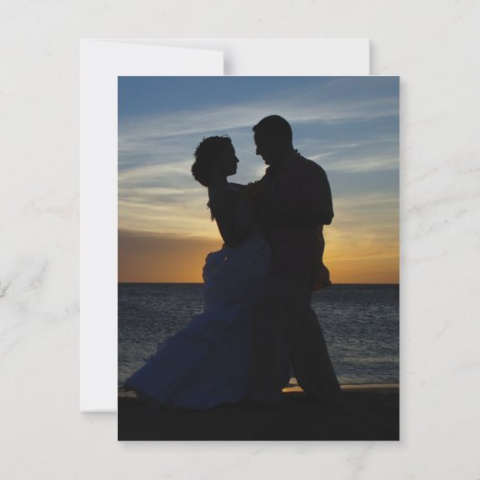Elegantes Foto Sonnenuntergang Einfache Hochzeit RSVP Karte (Rückseite)