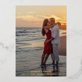 Elegantes Foto Spanisch Save the Date Gold Folieneinladung (Vorderseite)