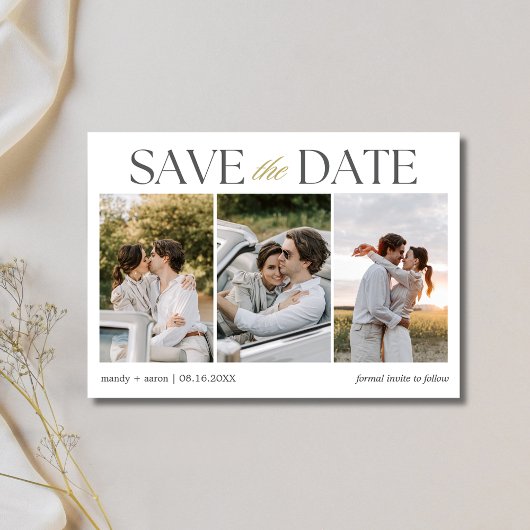 Elegantes Foto Strip Wedding Save The Date