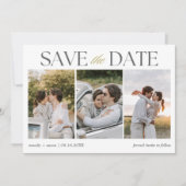 Elegantes Foto Strip Wedding Save The Date (Vorderseite)