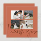 Elegantes Foto Terracotta Wedding Dankeschön Karte (Vorne/Hinten)
