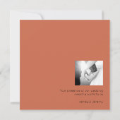 Elegantes Foto Terracotta Wedding Dankeschön Karte (Rückseite)
