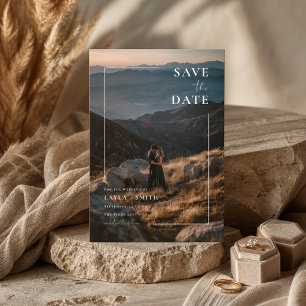 Elegantes Foto über die gesamte Seite Moderne Hoch Save The Date