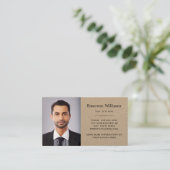 Elegantes Foto und benutzerdefiniertes Kraftpapier Visitenkarte (Stehend Vorderseite)