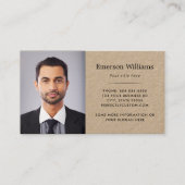 Elegantes Foto und benutzerdefiniertes Kraftpapier Visitenkarte (Vorderseite)