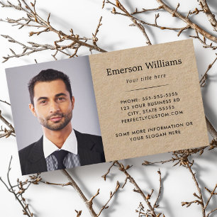 Elegantes Foto und benutzerdefiniertes Kraftpapier Visitenkarte