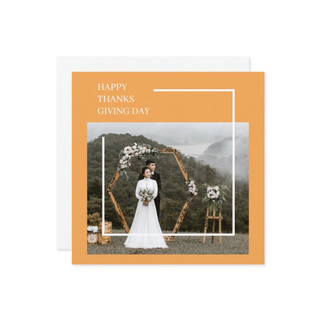 Elegantes Foto und glücklicher Erntedanktag (Vorderseite/Rückseite Beispiel)