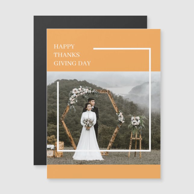 Elegantes Foto und glücklicher Erntedanktag Magnetkarte (Vorne/Hinten)