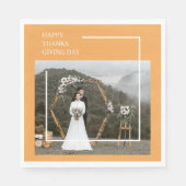 Elegantes Foto und glücklicher Erntedanktag Serviette (Vorderseite)