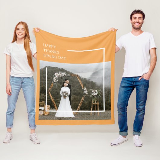 Elegantes Foto und glückliches Danksagungen Fleecedecke (Beispiel)