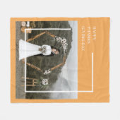 Elegantes Foto und glückliches Danksagungen Fleecedecke (Vorderseite (Horizontal))