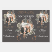 Elegantes Foto und Gräuel/Name 3 Farbe Geschenkpapier Set (Vorderseite 2)