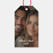 Elegantes Foto und Name Black Accent Geschenkanhänger (Vorderseite)