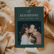 Elegantes Foto und Name der Familie | Frohe Weihna